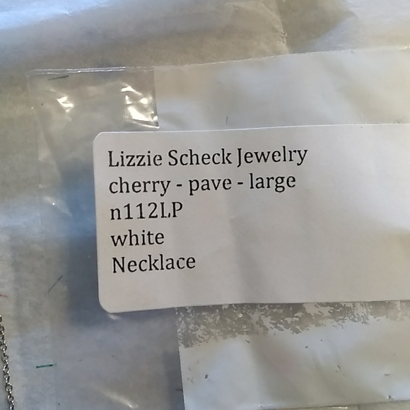 LIZZIE SCHECK WHITE GOLD PAVE DIAMONDS CHERRY NECKLACE - Picture 5 of 6
